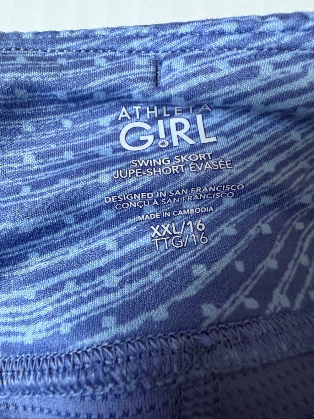 Athleta Girl Blue Patterned Swing Skort